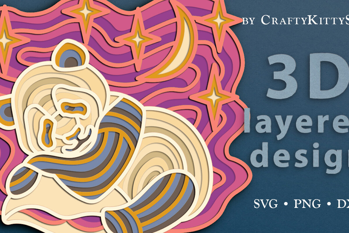 Σετ των 2 Intra απο ξύλο plywood 3mm-4mm πάχος – Sleeping Panda 3D Layered Δίασταση  20x20 cm INTRAFABR-62907317