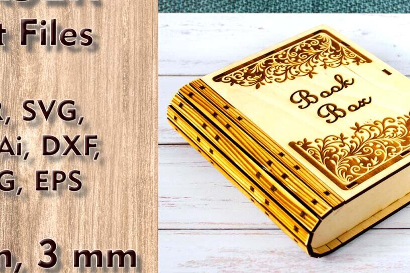 Σετ των 2 Intra απο ξύλο plywood 3mm-4mm πάχος – Slider Book Box Files Δίασταση  20x20 cm INTRAFABR-114259629