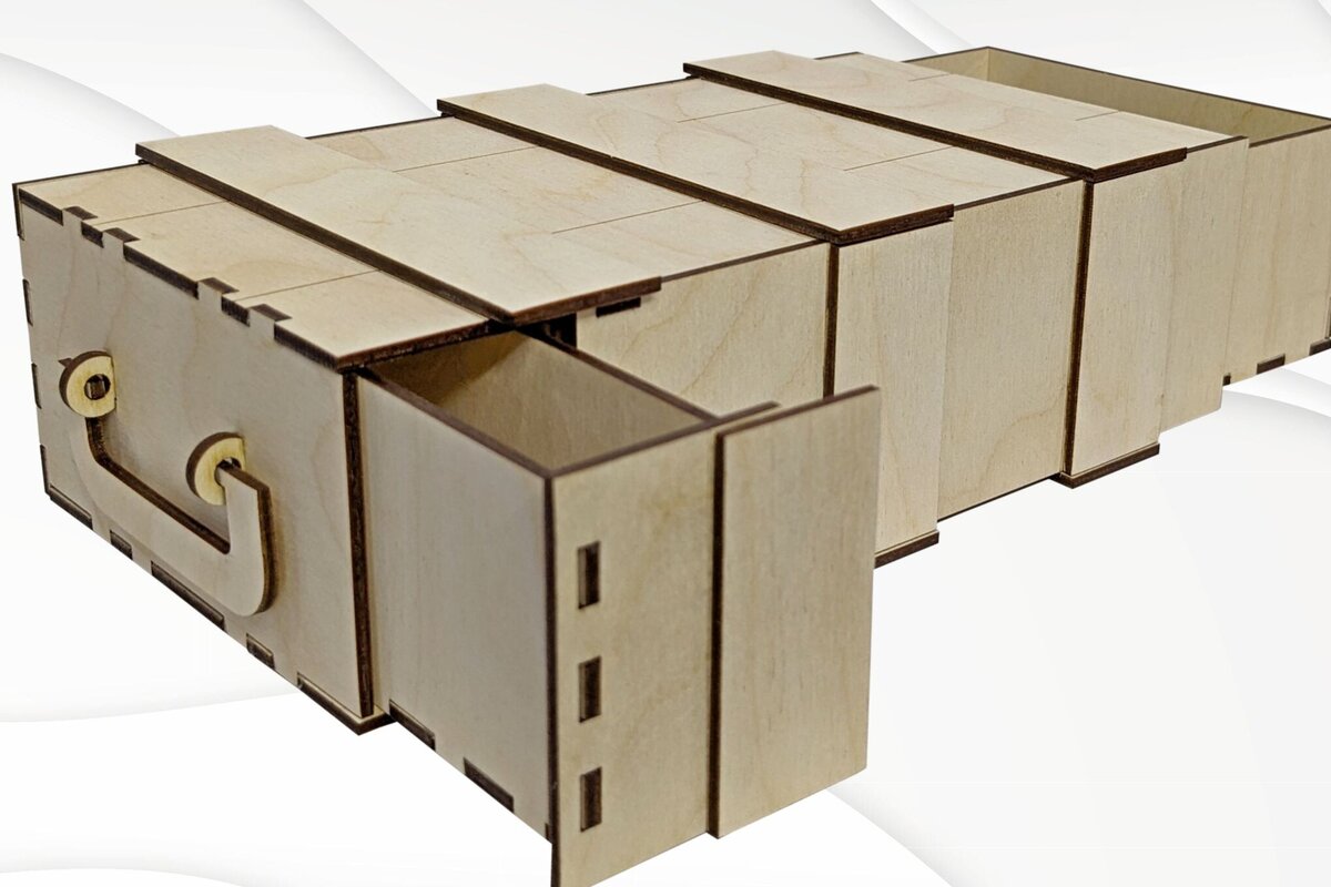 Σετ των 2 Intra απο ξύλο plywood 3mm-4mm πάχος – Slider Gift Box Design Dxf Δίασταση  20x20 cm INTRAFABR-103052110