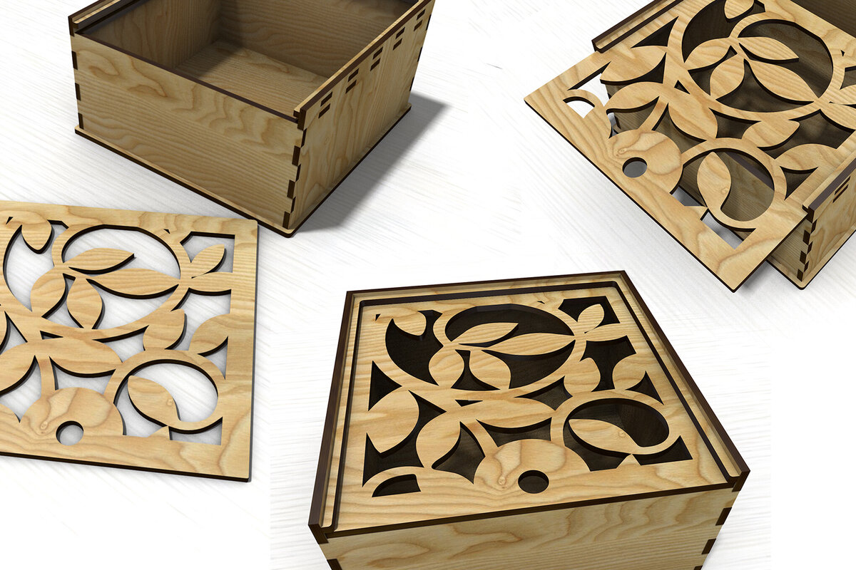 Σετ των 2 Intra απο ξύλο plywood 3mm-4mm πάχος – Συρόμενο Καπάκι Δίασταση  20x20 cm INTRAFABR-120914006