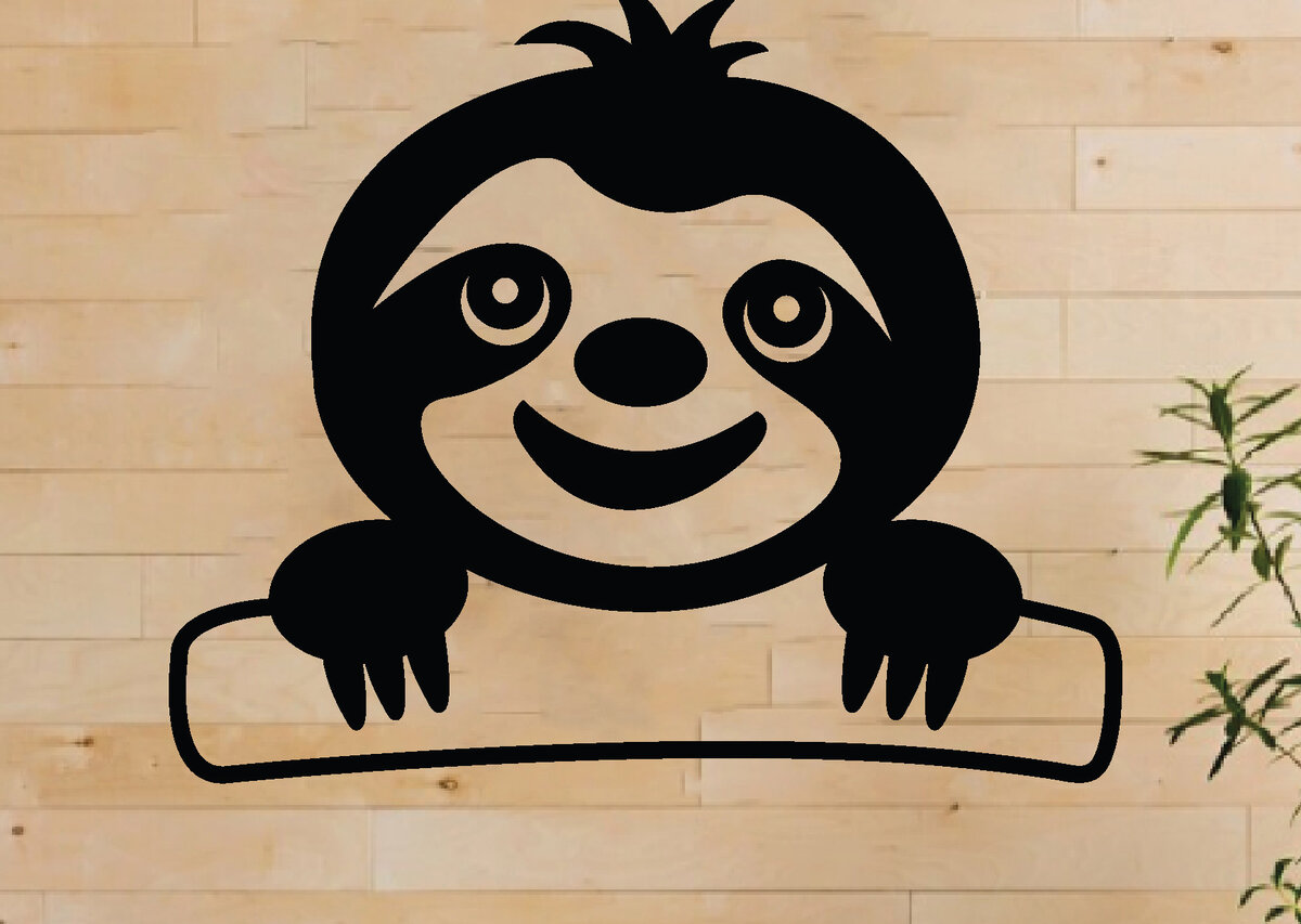 Intra απο ξύλο plywood 3mm-4mm πάχος – Αρχεία κοπής λέιζερ Sloth, τέχνη τοίχου Δίασταση  40x30 cm INTRAFABR-63745601