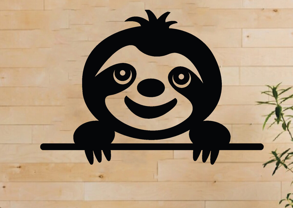 Intra απο ξύλο plywood 3mm-4mm πάχος – Αρχεία κοπής λέιζερ Sloth, τέχνη τοίχου Δίασταση  40x30 cm INTRAFABR-63745834