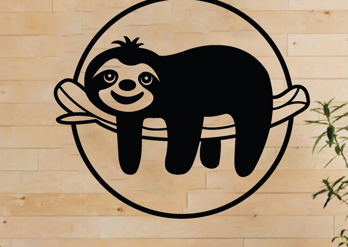 Intra απο ξύλο plywood 3mm-4mm πάχος – Αρχεία κοπής λέιζερ Sloth, τέχνη τοίχου Δίασταση  40x30 cm INTRAFABR-63854488