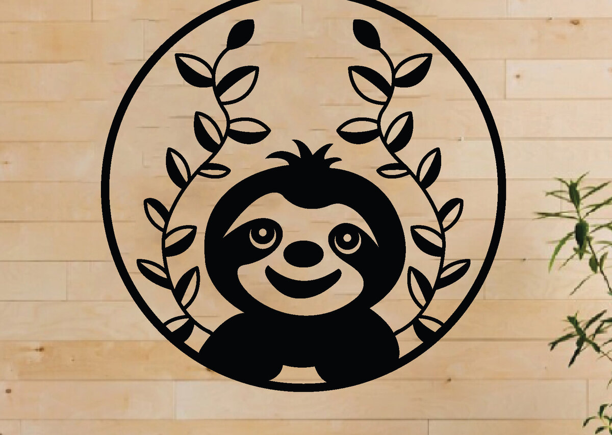 Intra απο ξύλο plywood 3mm-4mm πάχος – Αρχεία κοπής με λέιζερ Sloth, τέχνη τοίχου, Δίασταση  40x30 cm INTRAFABR-63745195