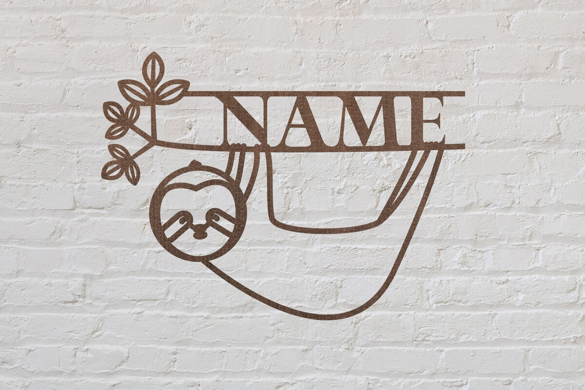 Σετ των 2 Intra απο ξύλο plywood 3mm-4mm πάχος – Sloth Όνομα σημάδι Δίασταση  20x20 cm INTRAFABR-75880955