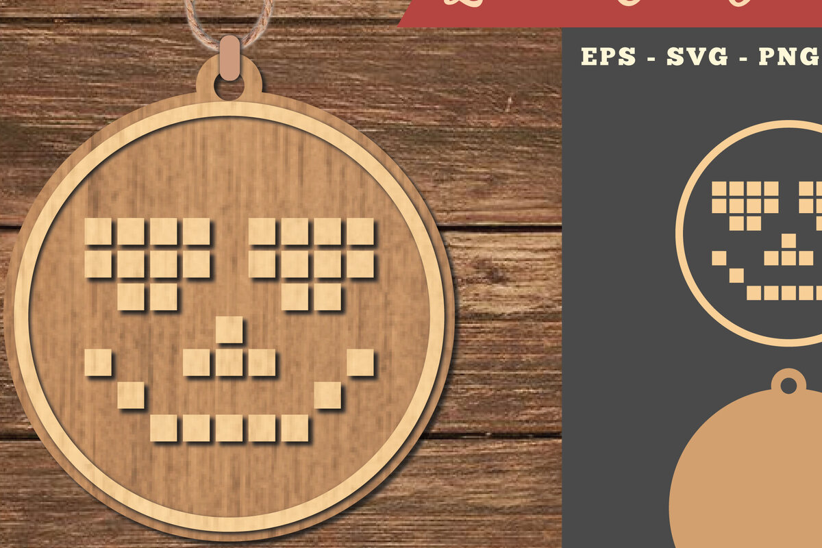 Σετ των 2 Intra απο ξύλο plywood 3mm-4mm πάχος – Στολίδι Smile 1 Δίασταση  20x20 cm INTRAFABR-111527192