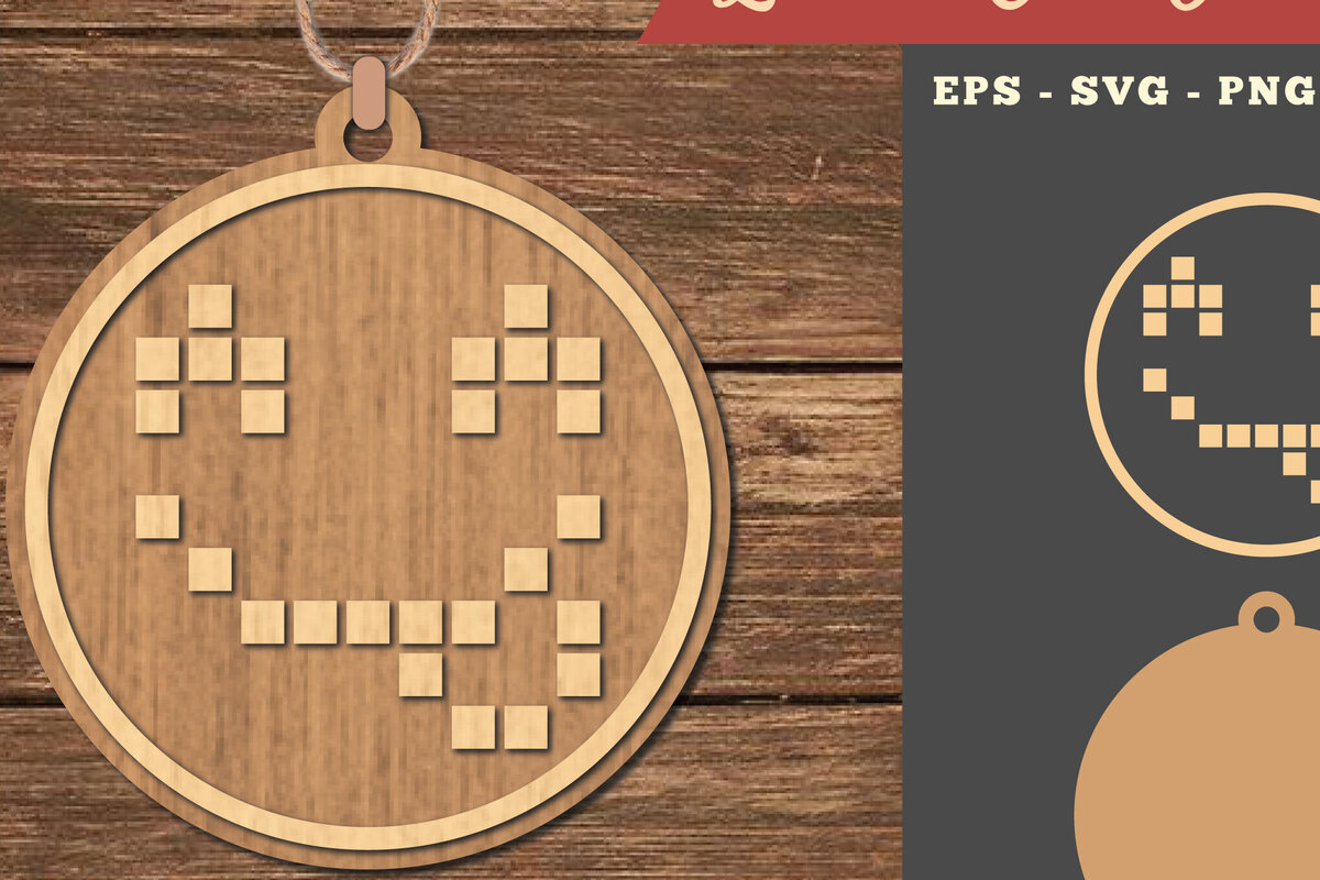 Σετ των 2 Intra απο ξύλο plywood 3mm-4mm πάχος – Στολίδι Smile 2 Δίασταση  20x20 cm INTRAFABR-111527249