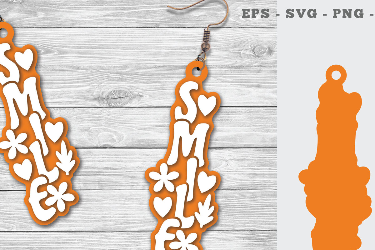 Σετ των 3 Intra απο ξύλο plywood 3mm-4mm πάχος – Σκουλαρίκια Smile Lasercut Δίασταση  5x5 cm INTRAFABR-111698089