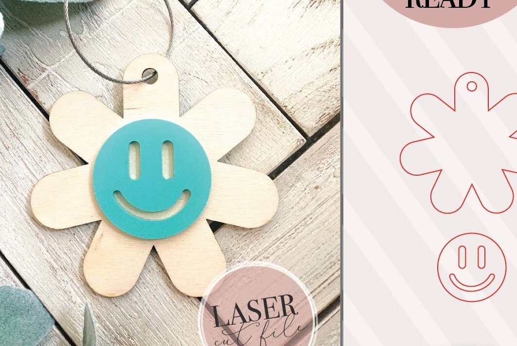 Σετ των 3 Intra απο ξύλο plywood 3mm-4mm πάχος – Μπρελόκ Smiley Δίασταση  5x5 cm INTRAFABR-74516846