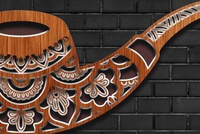 Σετ των 2 Intra απο ξύλο plywood 3mm-4mm πάχος – Smoking Pipe Laser Craft Δίασταση  20x20 cm INTRAFABR-32870270