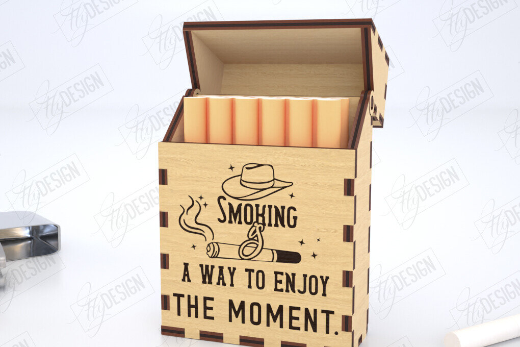 Σετ των 2 Intra απο ξύλο plywood 3mm-4mm πάχος – Κουτί αποθήκευσης καπνίσματος | Αρχείο CNC Δίασταση  20x20 cm INTRAFABR-120416720