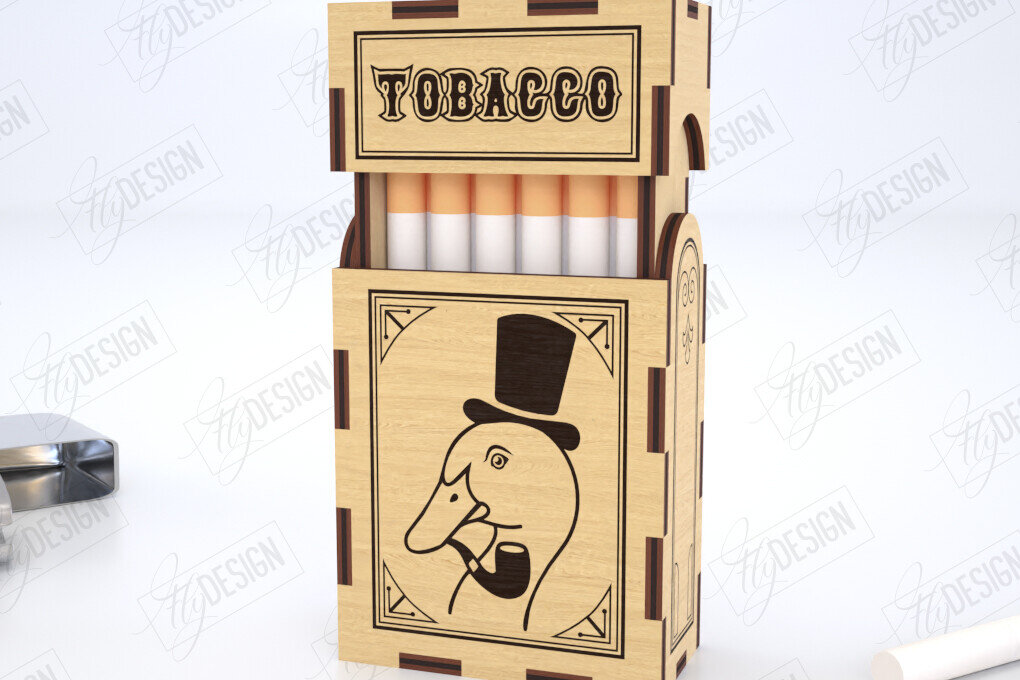 Σετ των 2 Intra απο ξύλο plywood 3mm-4mm πάχος – Κουτί αποθήκευσης καπνίσματος | Αρχείο CNC Δίασταση  20x20 cm INTRAFABR-120416723