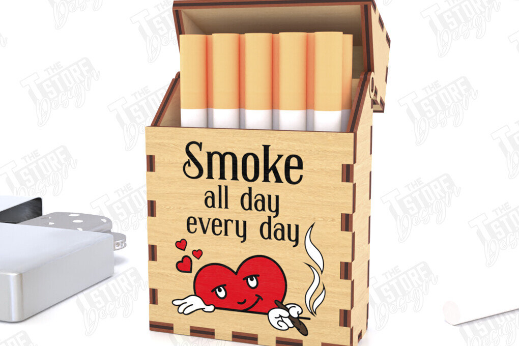 Σετ των 2 Intra απο ξύλο plywood 3mm-4mm πάχος – Κουτί αποθήκευσης καπνίσματος | Αρχείο CNC Δίασταση  20x20 cm INTRAFABR-120417388