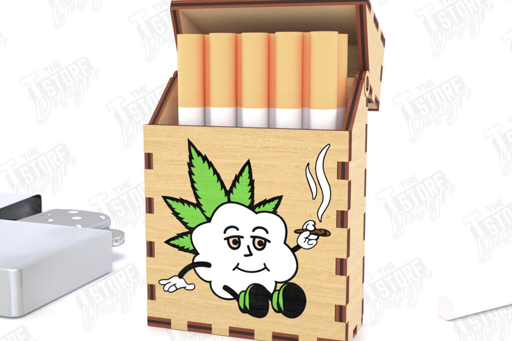 Σετ των 2 Intra απο ξύλο plywood 3mm-4mm πάχος – Κουτί αποθήκευσης καπνίσματος | Αρχείο CNC Δίασταση  20x20 cm INTRAFABR-120417387