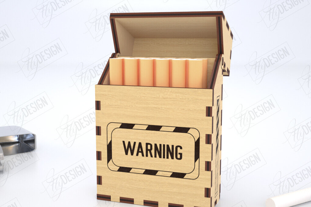 Σετ των 2 Intra απο ξύλο plywood 3mm-4mm πάχος – Κουτί αποθήκευσης καπνίσματος | Αρχείο CNC Δίασταση  20x20 cm INTRAFABR-120416717