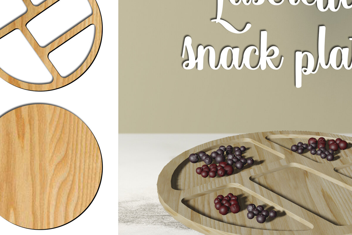 Σετ των 2 Intra απο ξύλο plywood 3mm-4mm πάχος – Πιάτα σνακ. Διακόσμηση κουζίνας Δίασταση  20x20 cm INTRAFABR-79220264