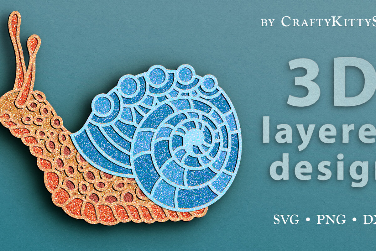 Σετ των 2 Intra απο ξύλο plywood 3mm-4mm πάχος – Snail 3D Layered Mandala Δίασταση  20x20 cm INTRAFABR-24672012