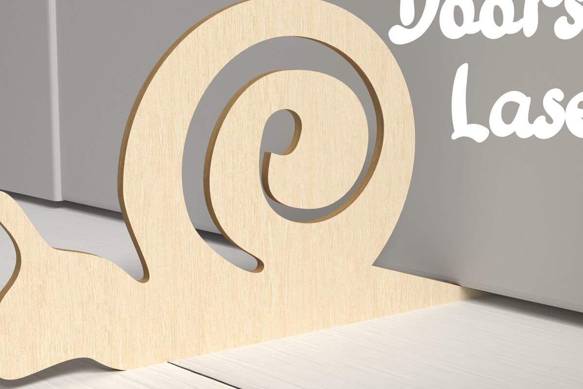 Σετ των 2 Intra απο ξύλο plywood 3mm-4mm πάχος – Snail Doorstops 3D σαλιγκάρι λέιζερ Δίασταση  20x20 cm INTRAFABR-81724037