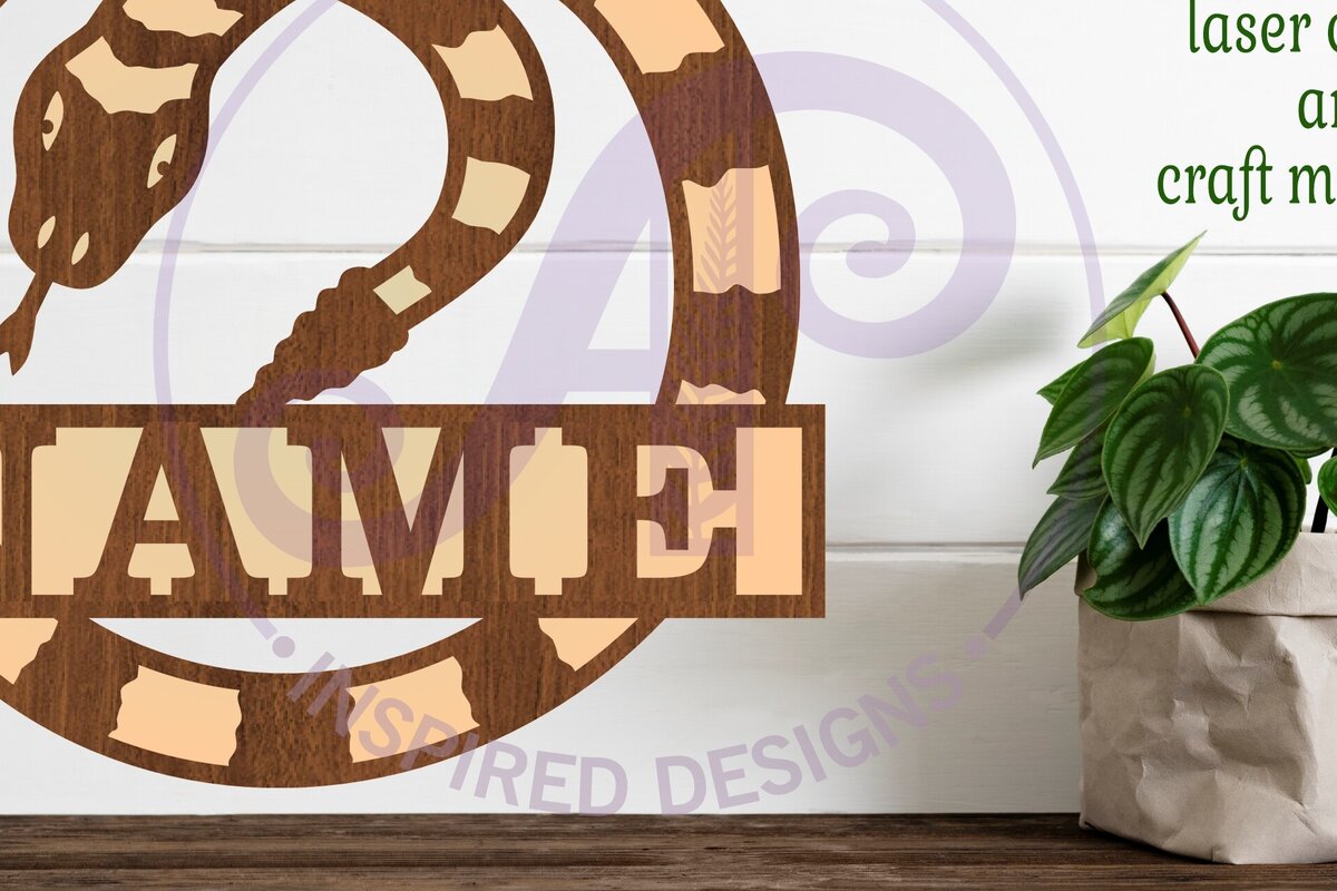 Σετ των 2 Intra απο ξύλο plywood 3mm-4mm πάχος – Αρχείο Snake Name Δίασταση  20x20 cm INTRAFABR-102690297