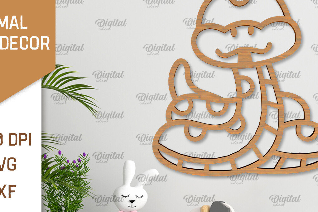 Σετ των 2 Intra απο ξύλο plywood 3mm-4mm πάχος – Snake Wall Decor Δίασταση  20x20 cm INTRAFABR-102463732