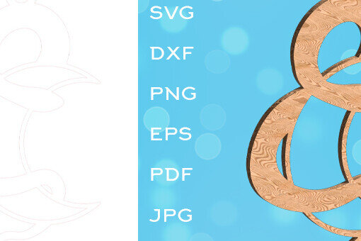 Σετ των 2 Intra απο ξύλο plywood 3mm-4mm πάχος – Φίδι που στριφογυρίζει γύρω από την ημισέληνο Δίασταση  20x20 cm INTRAFABR-100855792