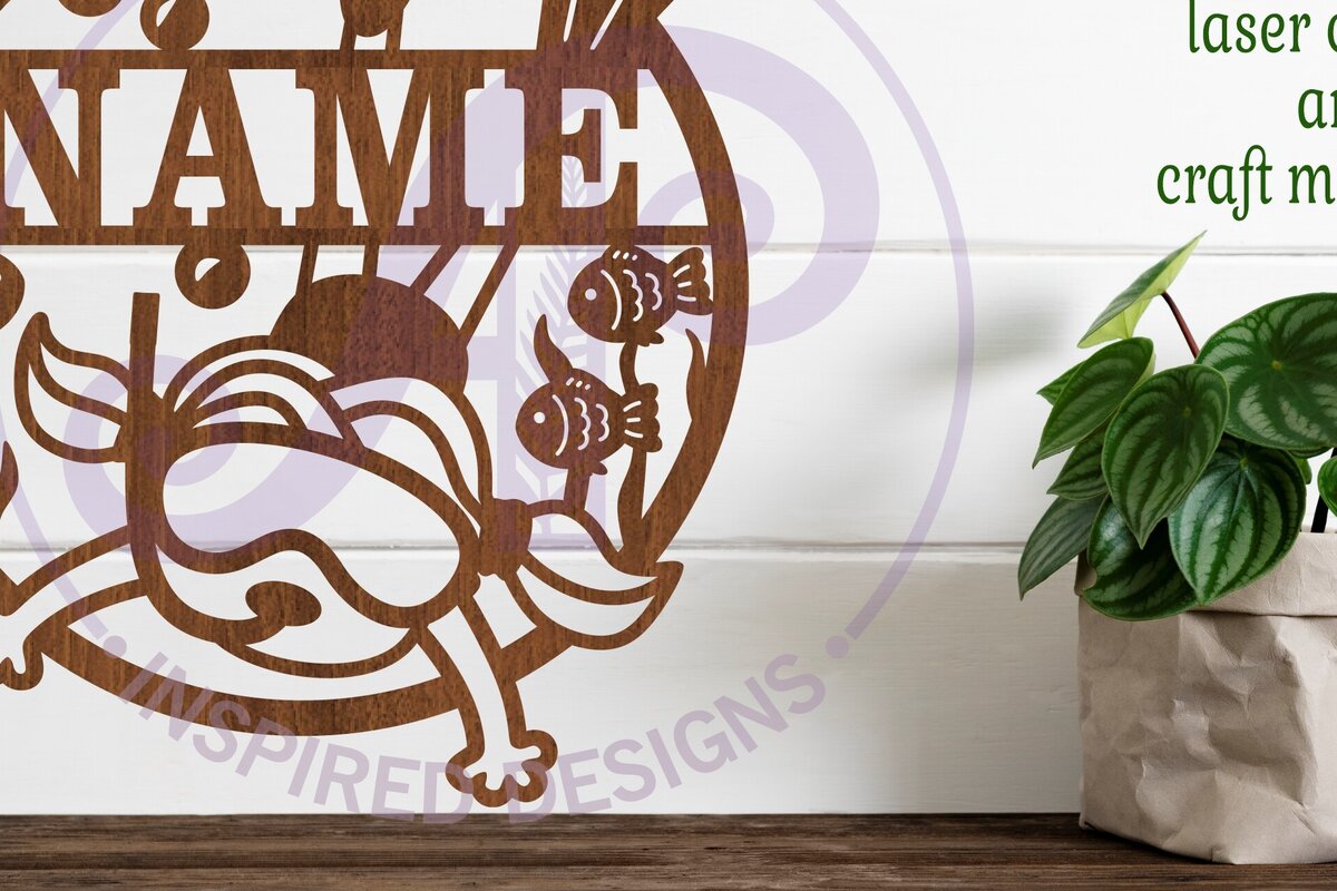 Σετ των 2 Intra απο ξύλο plywood 3mm-4mm πάχος – Πινακίδα ονόματος κοριτσιού για κολύμβηση με αναπνευστήρα,, Καταδύσεις Δίασταση  20x20 cm INTRAFABR-85730859