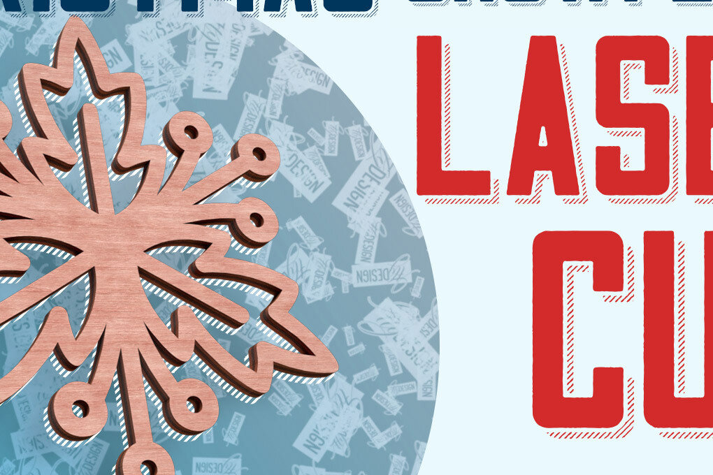 Σετ των 2 Intra απο ξύλο plywood 3mm-4mm πάχος – Σουβέρ Snowflake Δίασταση  20x20 cm INTRAFABR-76440350