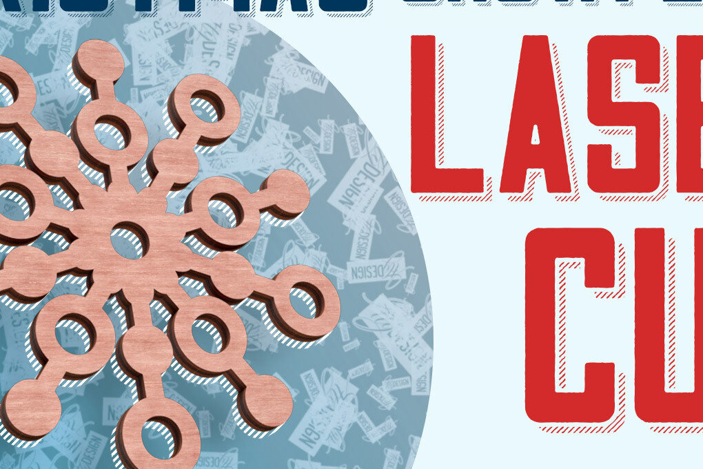 Σετ των 2 Intra απο ξύλο plywood 3mm-4mm πάχος – Σουβέρ Snowflake Δίασταση  20x20 cm INTRAFABR-76439849