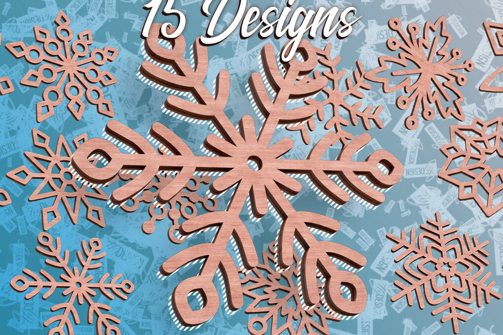 Σετ των 2 Intra απο ξύλο plywood 3mm-4mm πάχος – Σουβέρ Snowflake Δίασταση  20x20 cm INTRAFABR-76439160