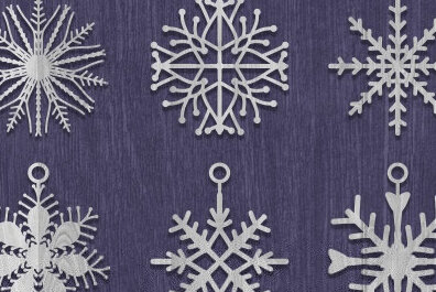 Σετ των 3 Intra απο ξύλο plywood 3mm-4mm πάχος – Σκουλαρίκι Snowflake Design Δίασταση  5x5 cm INTRAFABR-72981891