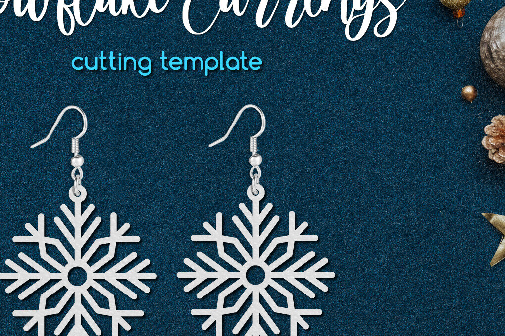 Σετ των 3 Intra απο ξύλο plywood 3mm-4mm πάχος – Σκουλαρίκι Snowflake, Χειμερινά κοσμήματα Δίασταση  5x5 cm INTRAFABR-109041590