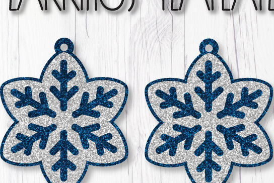 Σετ των 3 Intra απο ξύλο plywood 3mm-4mm πάχος – Πρότυπο σκουλαρίκι νιφάδα χιονιού Δίασταση  5x5 cm INTRAFABR-8047542