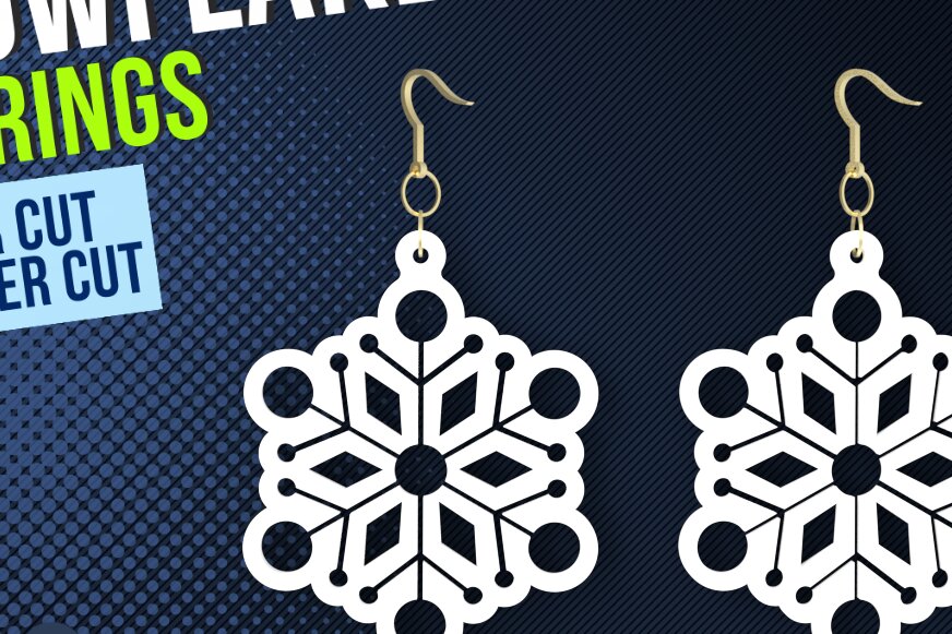 Σετ των 3 Intra απο ξύλο plywood 3mm-4mm πάχος – Σκουλαρίκια νιφάδα χιονιού | Χριστουγεννιάτικο Laser Δίασταση  5x5 cm INTRAFABR-85257193