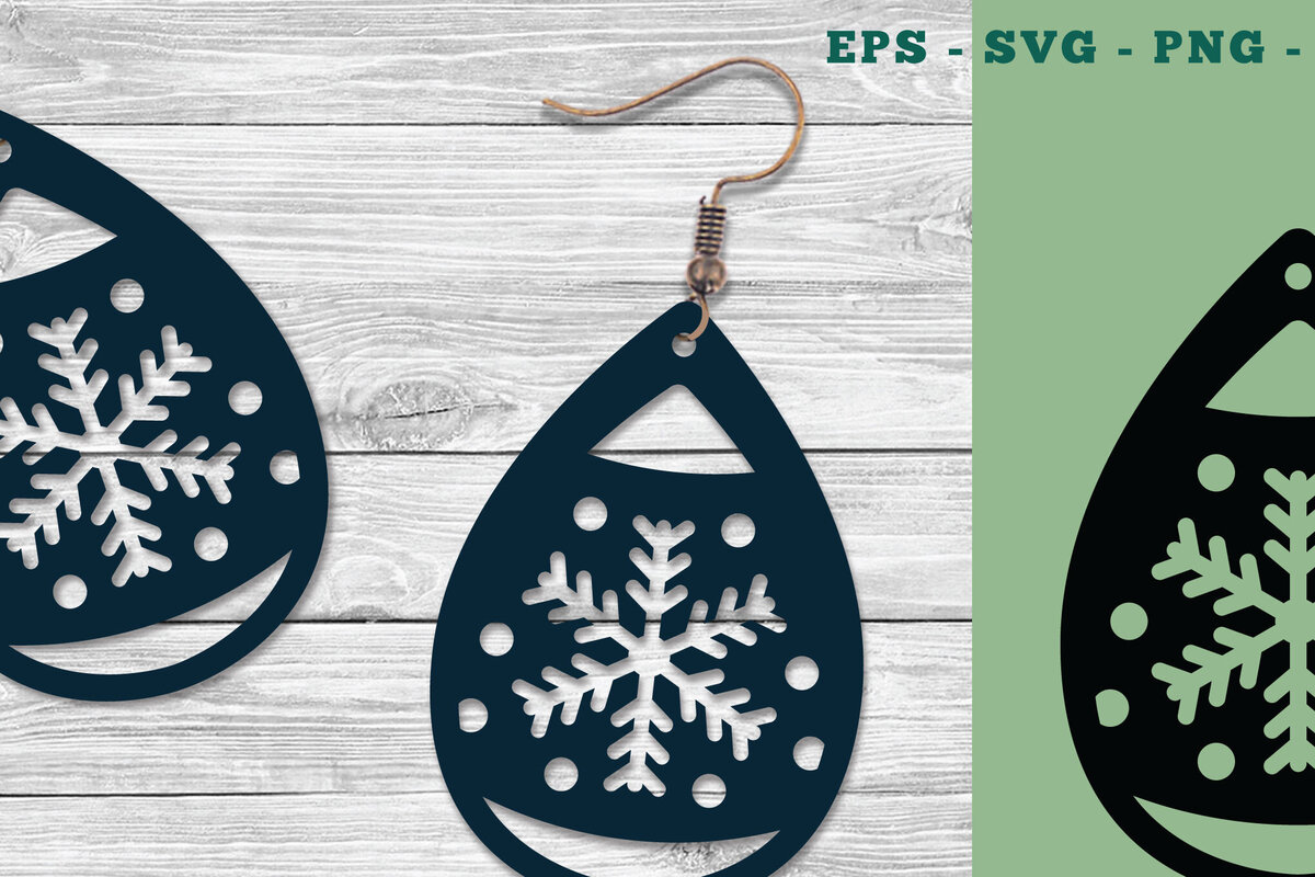 Σετ των 3 Intra απο ξύλο plywood 3mm-4mm πάχος – Σκουλαρίκια Snowflake Design 3 Δίασταση  5x5 cm INTRAFABR-111319940