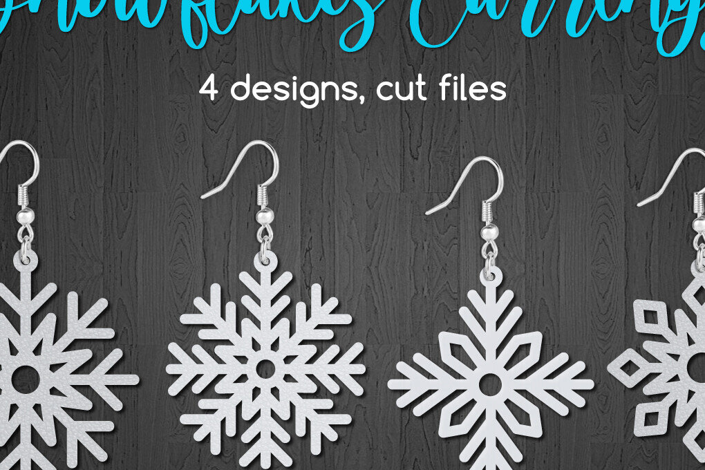 Σετ των 3 Intra απο ξύλο plywood 3mm-4mm πάχος – Snowflake Earrings Δίασταση  5x5 cm INTRAFABR-109042082