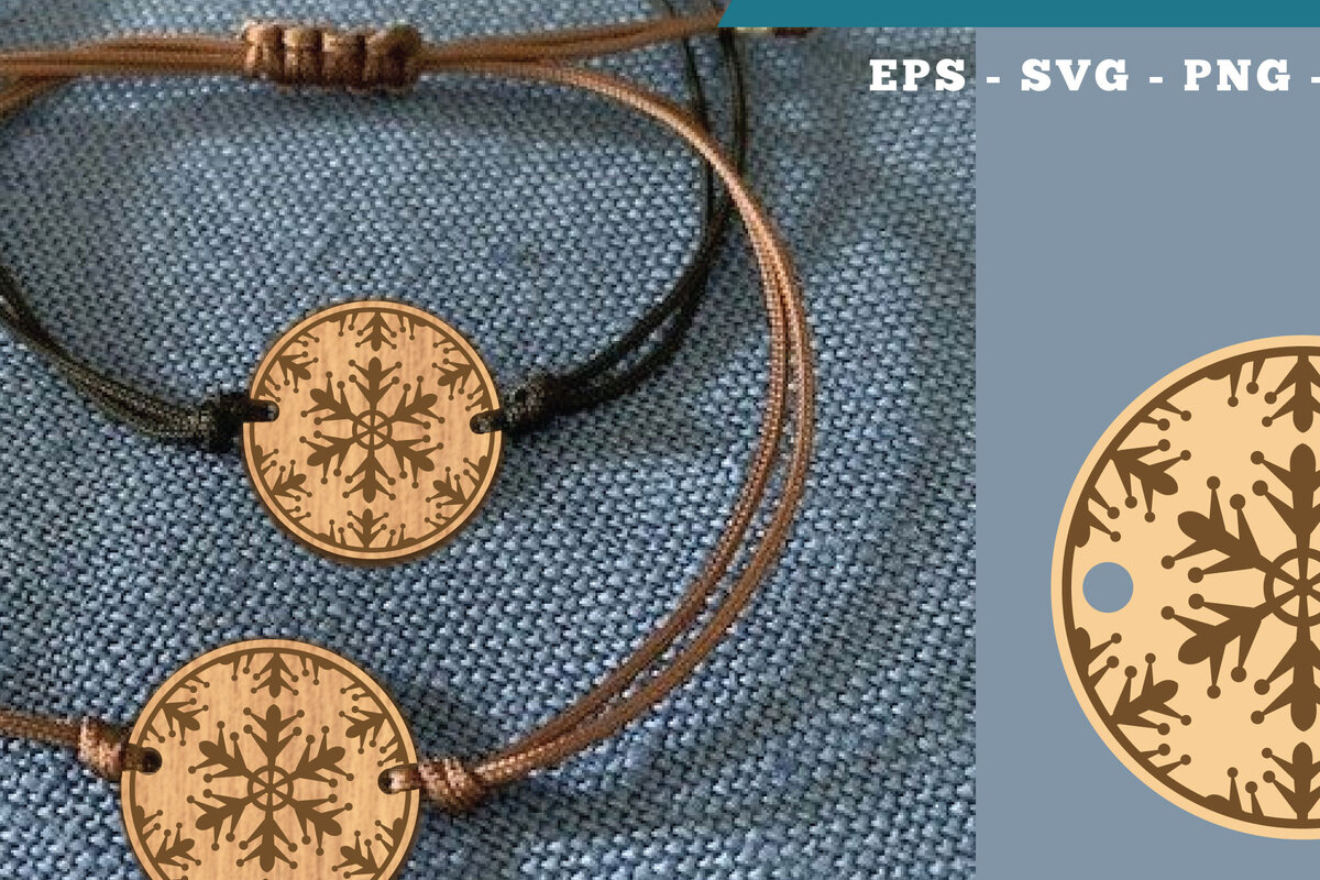 Σετ των 3 Intra απο ξύλο plywood 3mm-4mm πάχος – Βραχιόλι Snowflake 2 Δίασταση  20x20 cm INTRAFABR-112011215