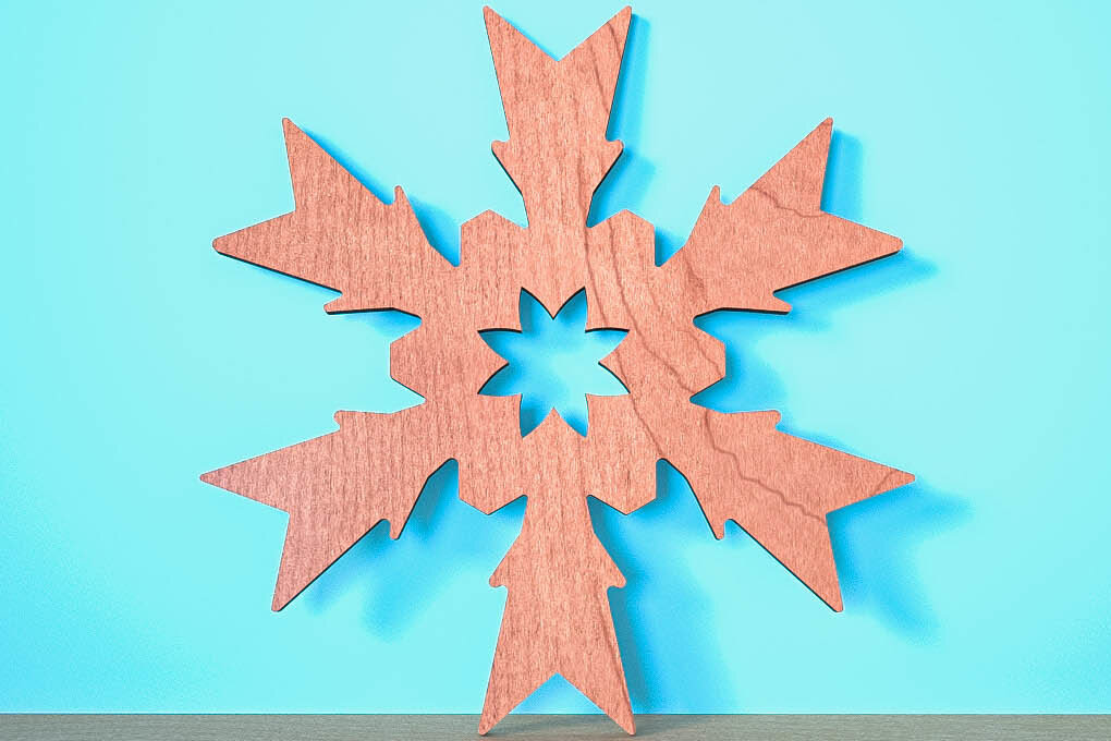 Σετ των 2 Intra απο ξύλο plywood 3mm-4mm πάχος – Snowflake |Χριστουγεννιάτικο Laser Δίασταση  20x20 cm INTRAFABR-75321557