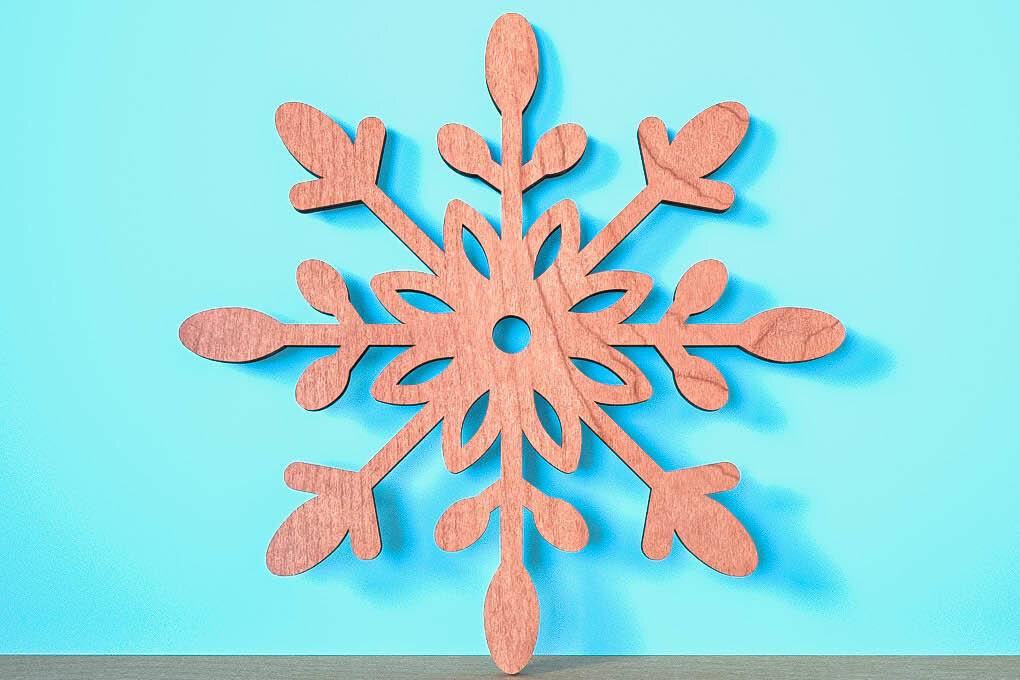 Σετ των 2 Intra απο ξύλο plywood 3mm-4mm πάχος – Snowflake |Χριστουγεννιάτικο Laser Δίασταση  20x20 cm INTRAFABR-75321598