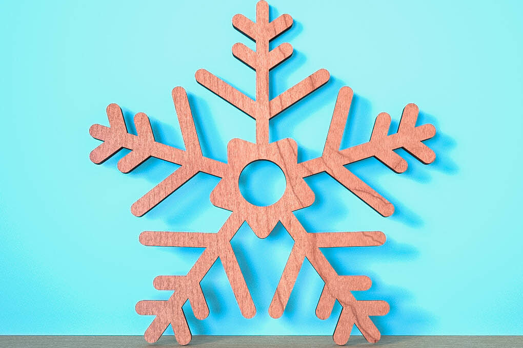 Σετ των 2 Intra απο ξύλο plywood 3mm-4mm πάχος – Snowflake |Χριστουγεννιάτικο Laser Δίασταση  20x20 cm INTRAFABR-75321665