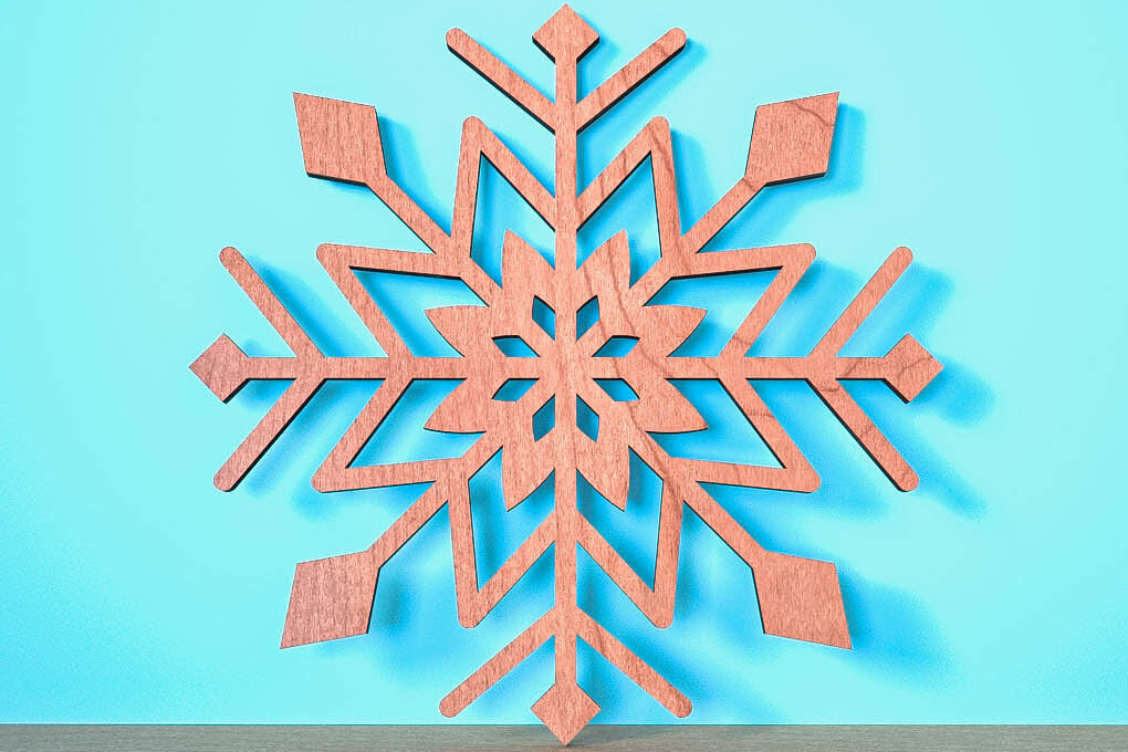 Σετ των 2 Intra απο ξύλο plywood 3mm-4mm πάχος – Snowflake |Χριστουγεννιάτικο Laser Δίασταση  20x20 cm INTRAFABR-75321718