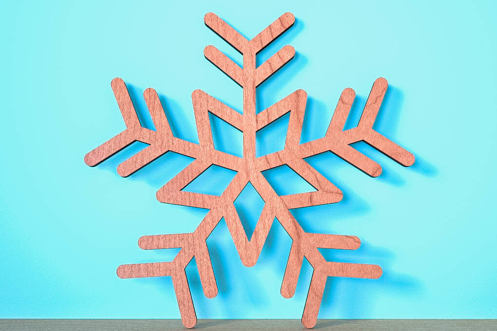 Σετ των 2 Intra απο ξύλο plywood 3mm-4mm πάχος – Snowflake |Χριστουγεννιάτικο Laser Δίασταση  20x20 cm INTRAFABR-75321380