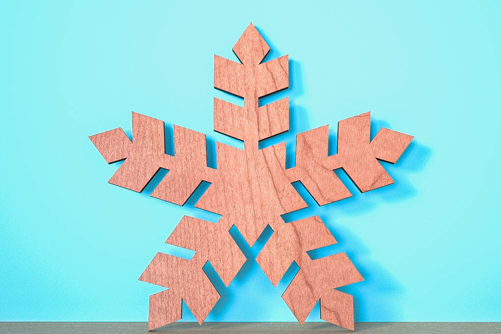 Σετ των 2 Intra απο ξύλο plywood 3mm-4mm πάχος – Snowflake |Χριστουγεννιάτικο Laser Δίασταση  20x20 cm INTRAFABR-75321466