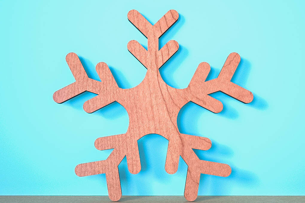 Σετ των 2 Intra απο ξύλο plywood 3mm-4mm πάχος – Snowflake |Χριστουγεννιάτικο Laser Δίασταση  20x20 cm INTRAFABR-75321331