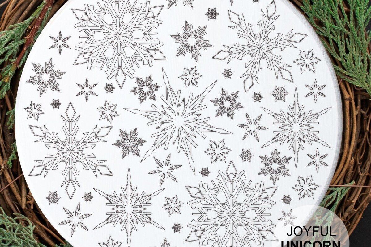 Σετ των 2 Intra απο ξύλο plywood 3mm-4mm πάχος – Αρχείο Snowflake Laser Score Δίασταση  20x20 cm INTRAFABR-35433449