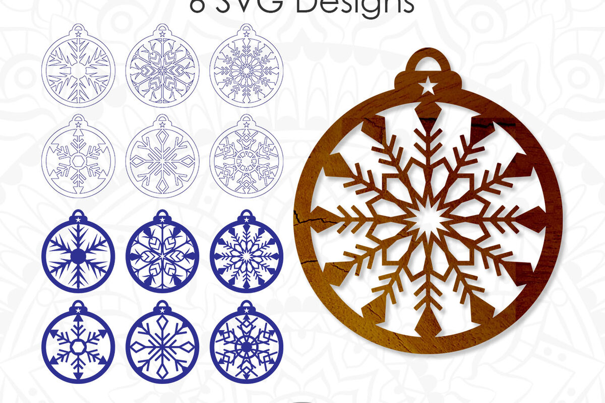 Σετ των 2 Intra απο ξύλο plywood 3mm-4mm πάχος – Στολίδι με νιφάδα χιονιού Δίασταση  20x20 cm INTRAFABR-9415606