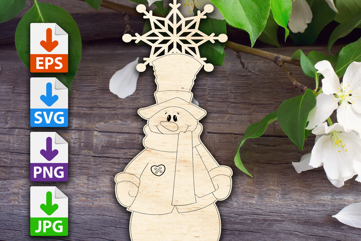 Σετ των 2 Intra απο ξύλο plywood 3mm-4mm πάχος – Στολίδι με νιφάδες χιονιού Δίασταση  20x20 cm INTRAFABR-48718739