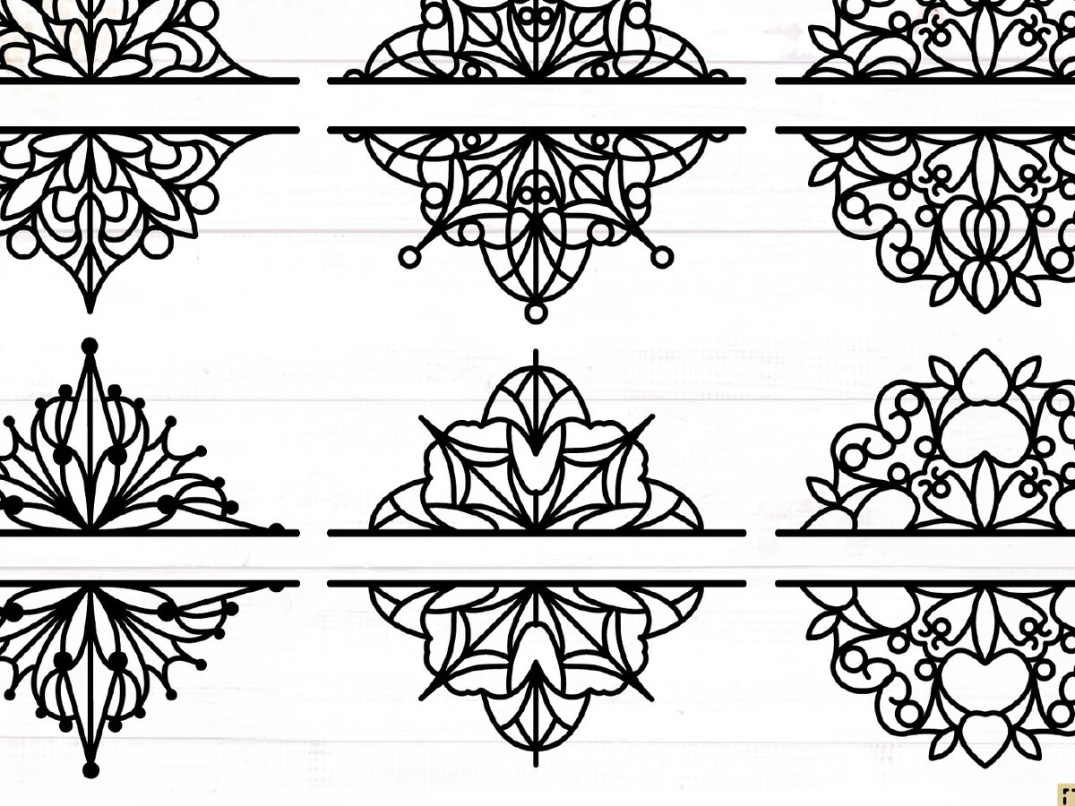 Σετ των 2 Intra απο ξύλο plywood 3mm-4mm πάχος – Πακέτο Snowflake Split Monogram Δίασταση  20x20 cm INTRAFABR-117724151