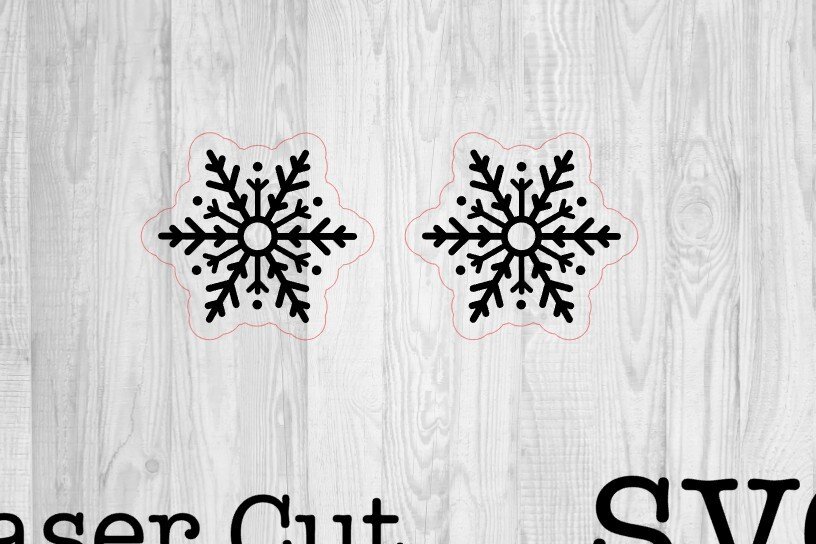 Σετ των 3 Intra απο ξύλο plywood 3mm-4mm πάχος – Σκουλαρίκια Snowflake Stud Δίασταση  5x5 cm INTRAFABR-49323049