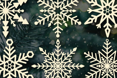 Σετ των 2 Intra απο ξύλο plywood 3mm-4mm πάχος – Snowflake Δίασταση  20x20 cm INTRAFABR-102648386