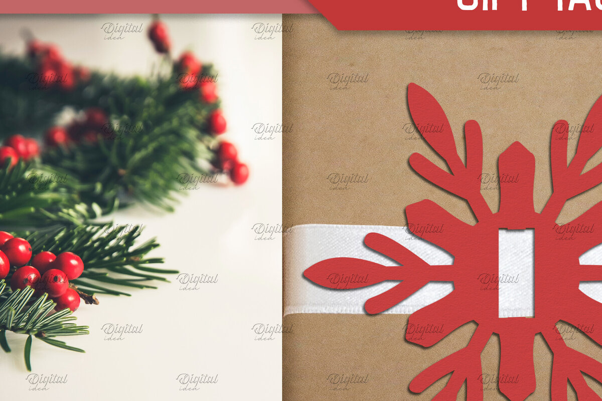 Σετ των 2 Intra απο ξύλο plywood 3mm-4mm πάχος – Snowflake. Ετικέτα δώρου XMas Ribbon Δίασταση  20x20 cm INTRAFABR-83081828